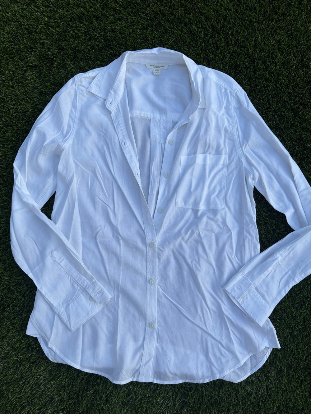 beachlunchlounge White Lightweight Button-Down Shirt
